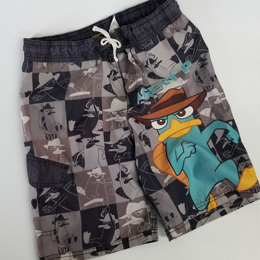 Boys 8 Disney Pnineas & Ferb Agent P Swim Shorts